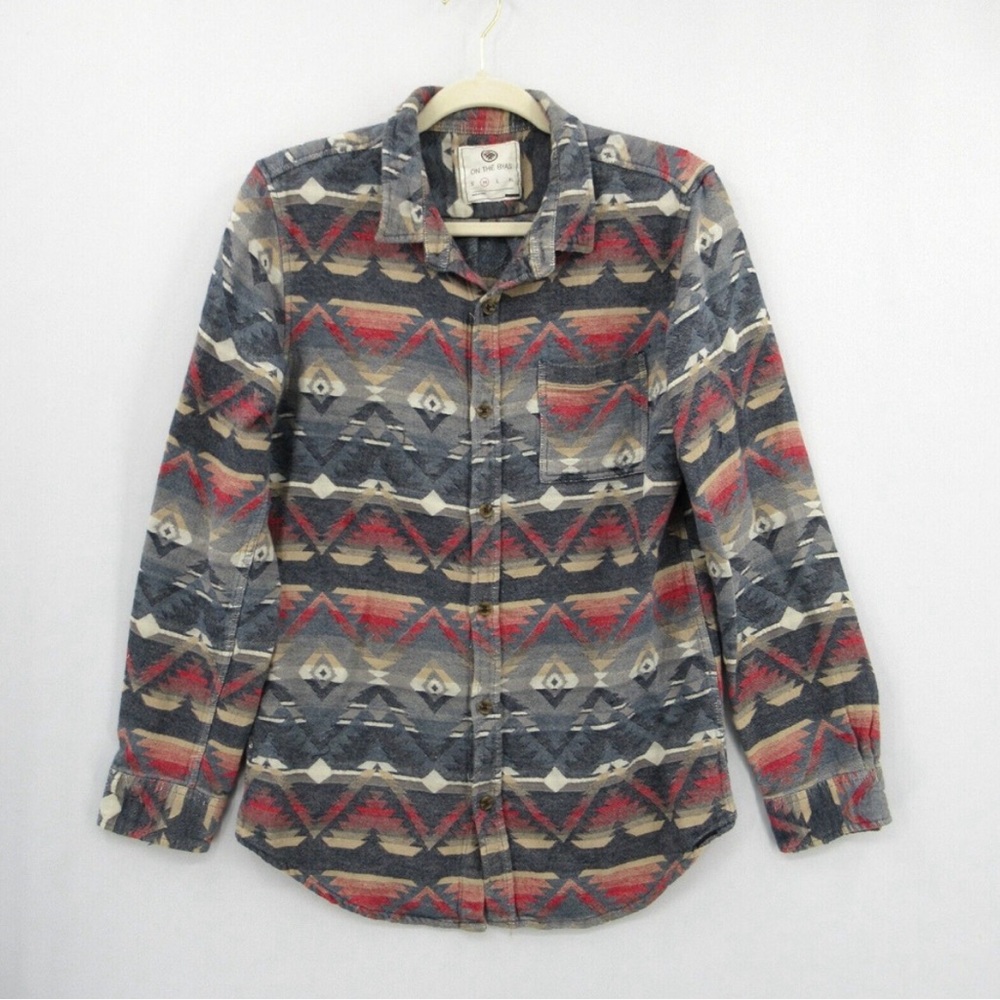On The Byas Southwestern Print Button Down Shirt Men's Medium